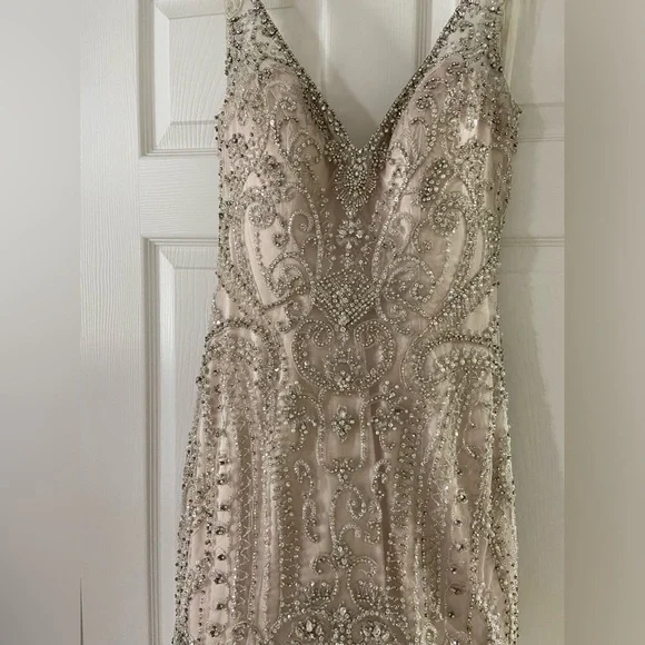 Allure bridal blush champagne wedding gown size 8 - Picture 5 of 14